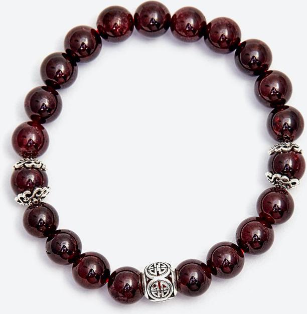 Vòng tay ngọc hồng lựu phối hình trụ Ngọc Quý Gemstones