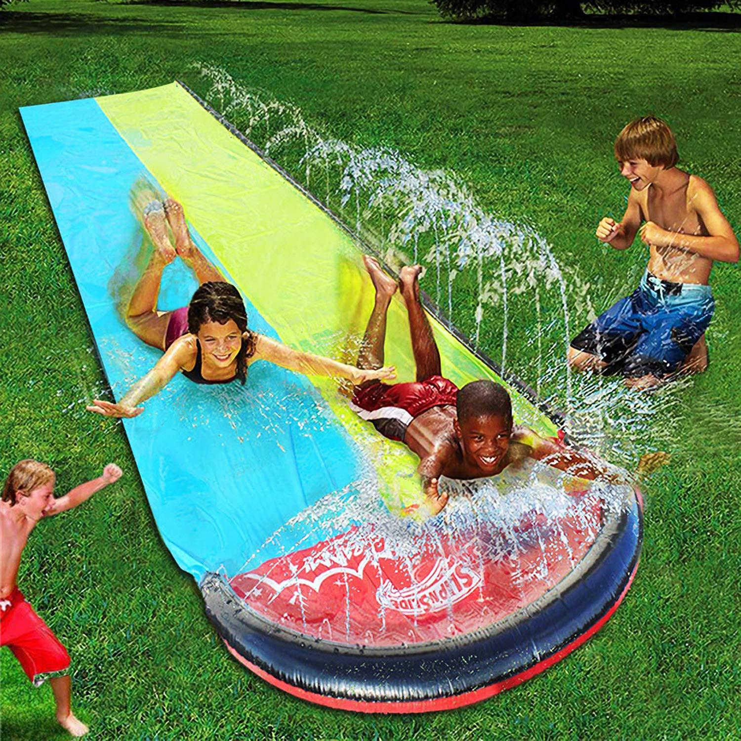 Thảm Trượt Công Viên Nước Tại Nhà Cho Bé Vui Chơi Double Slide Water Park Home (4,8 x 1,4m) - Skylife