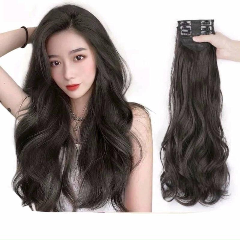 Tóc giả kẹp phồng 2 bên giợn sóng