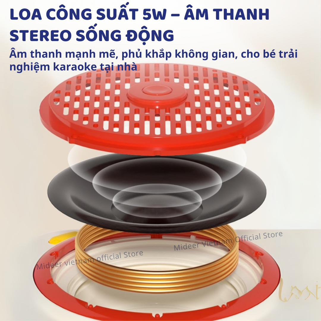 Loa karaoke mini bluetooth kèm mic cho bé Mideer versatile singalone microphone - Hàng chính hãng