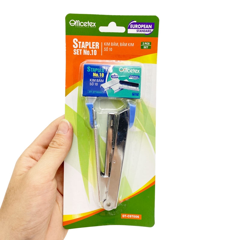 Bộ Bấm Kim Officetex OT-CST006 (1 Bấm Kim, 1 Hộp Kim Bấm)