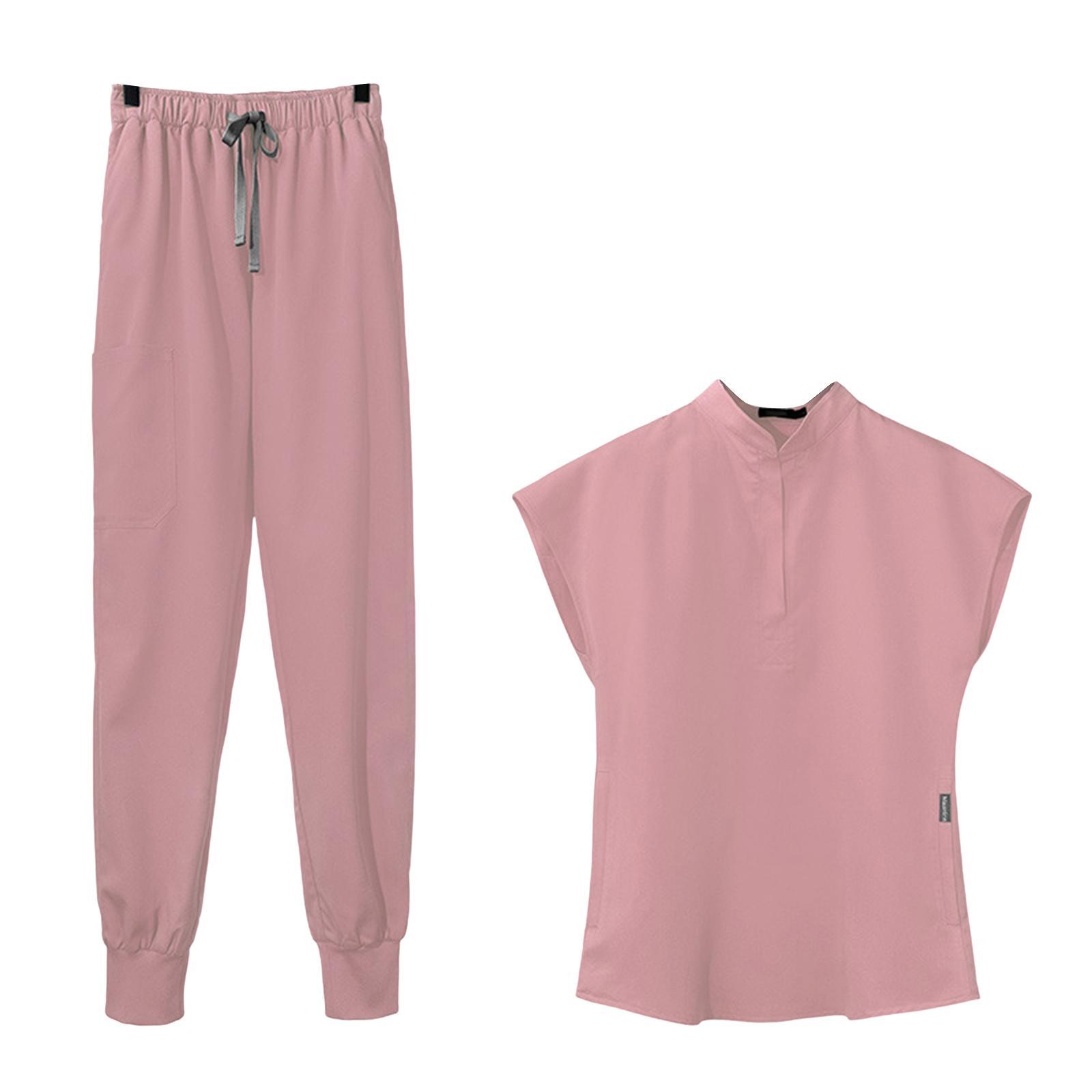 Scrub Set for Women V Neck Scrub Top and Pants Work Clothes Hospital Uniform