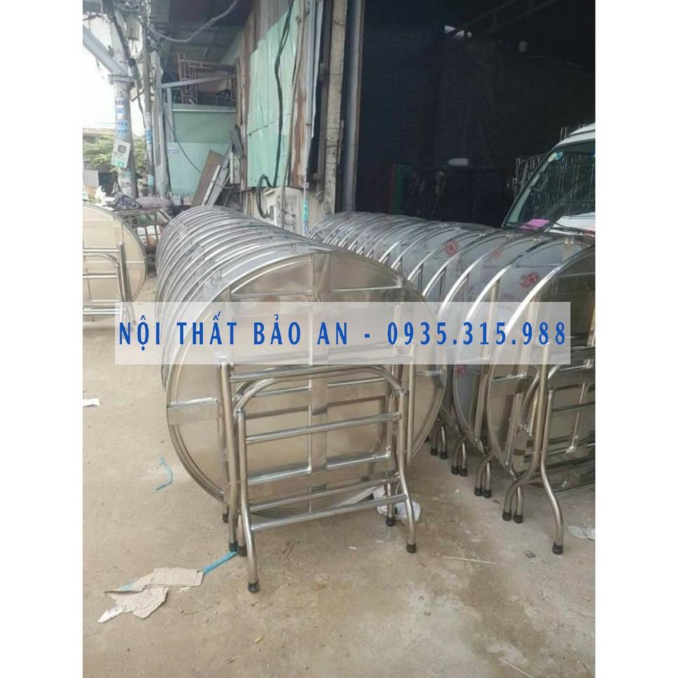 Bộ bàn tròn inox nhà hàng 10 ghế BẢO AN