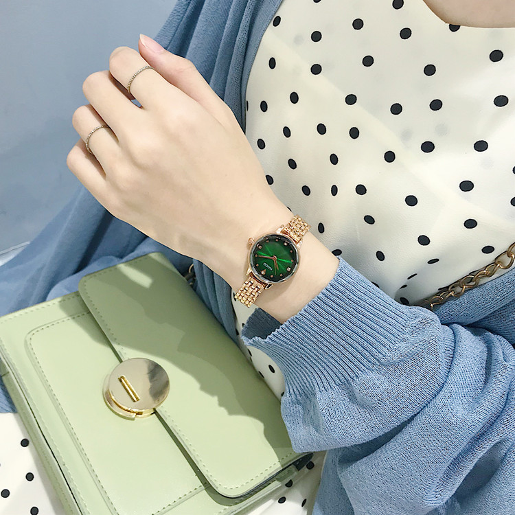 Đồng hồ nữ mặt xanh thời trang ( Tặng thêm pin + hộp)