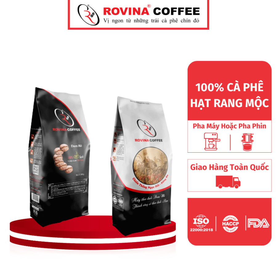 Cà Phê Rovina Đam Mê- Pha Phin - Gói 500gr Mùi Thơm Quyến Rũ, Đậm Đà Mang Lại Những Tách Cà Phê Tuyệt Hảo Thương Hiệu Rovina Coffee