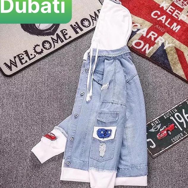 ÁO KHOÁC JEAN NAM CHẤT BÒ CÓ NÓN XANH BIỂN HOT TREND HÀN QUỐC - DUBATI FASHION