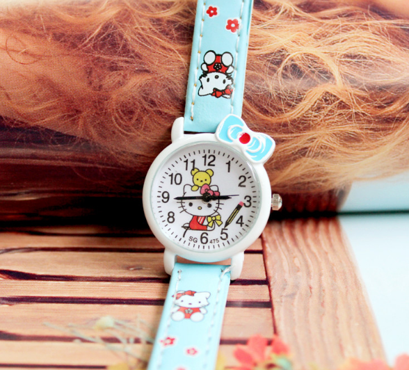 Đồng Hồ Trẻ Em KITTY DH04 Hình Hello Kitty cho bé gái (Hình Chụp Thật)