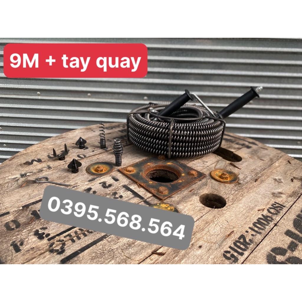 9M dây thông cống nghẽn + 6 đầu thông+ tay quay