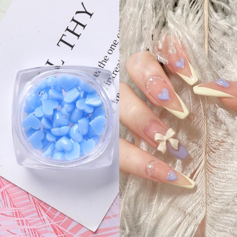 Charm móng hình Trái tim, Trái Đào nhỏ đổi màu trang trí móng, Nail