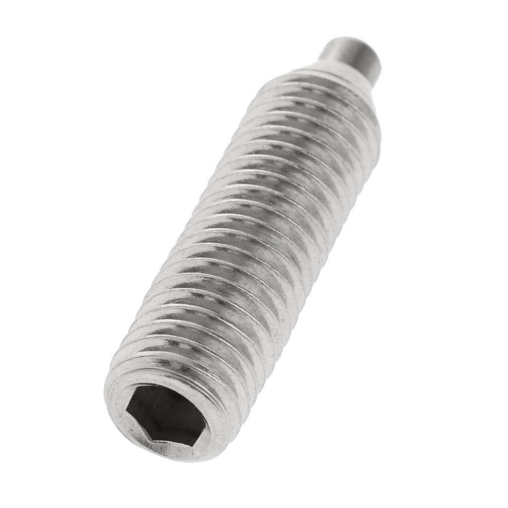 Hex Socket Drive Spring Ball Plunger Screw Silver Groove Profile Steel Dowel Pins