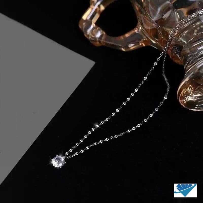 Dây chuyền nữ mặt đá nhỏ chất liệu bạc s925 MS07a