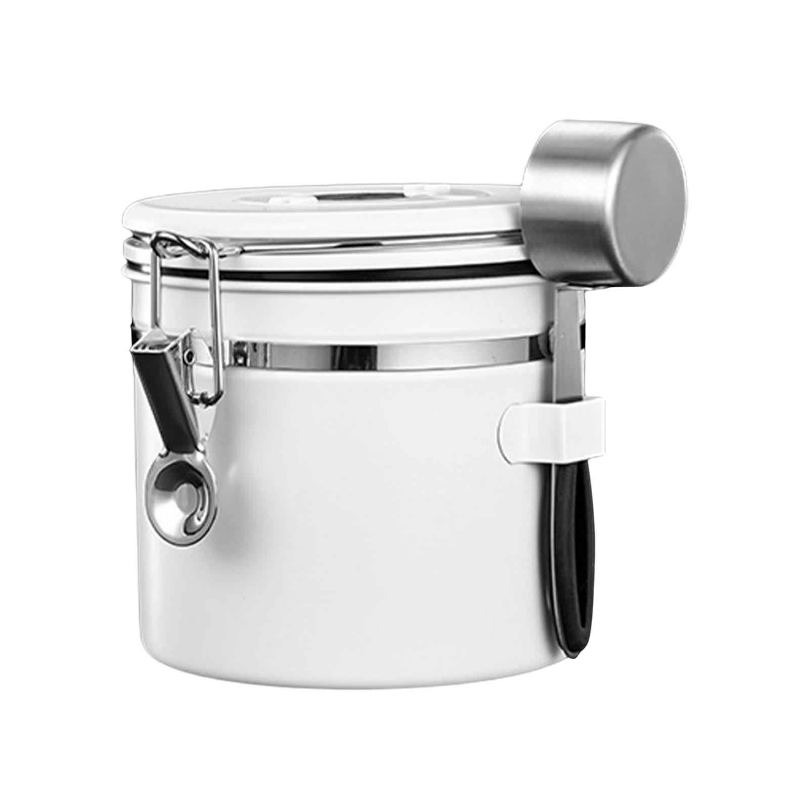 2 Set Home Airtight Sealed Canister with Spoon for Coffee Beans Stainless