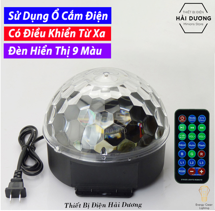 Đèn Led 9 Màu Trang Trí Sân Khấu Cầu Xoay Cảm Biến Theo Nhạc DF-900 / DF-902F / DF-902USB - Tích Hợp Loa - Có Điều Khiển