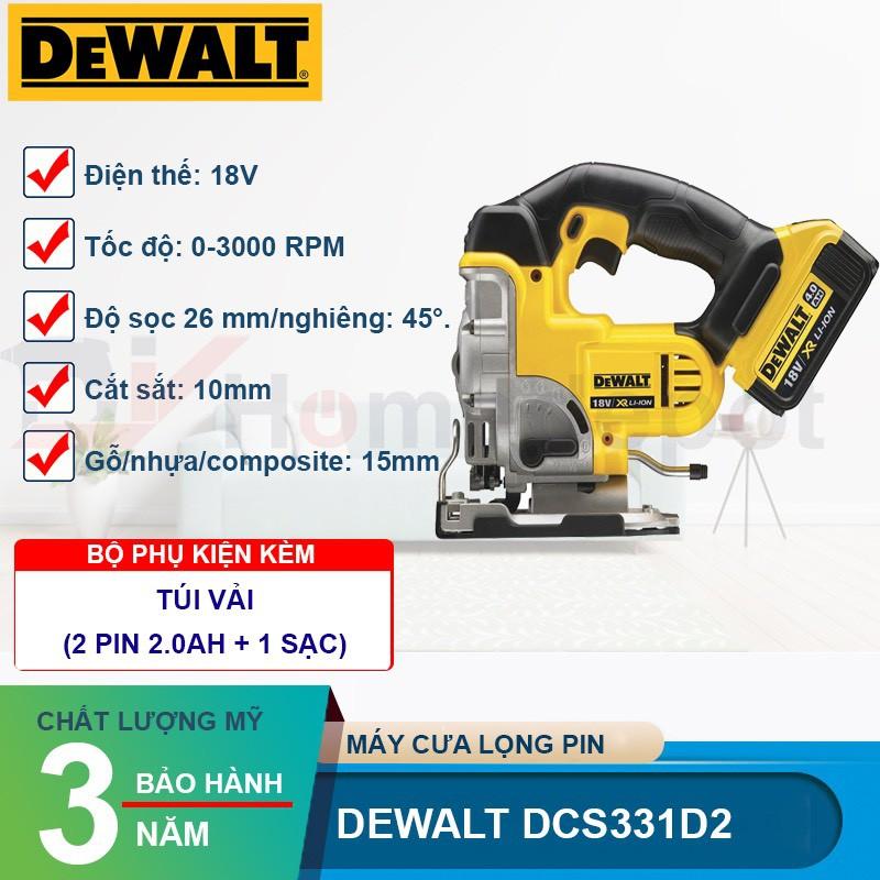 Máy cưa lọng dùng pin DEWALT DCS331D2-hàng chính hãng