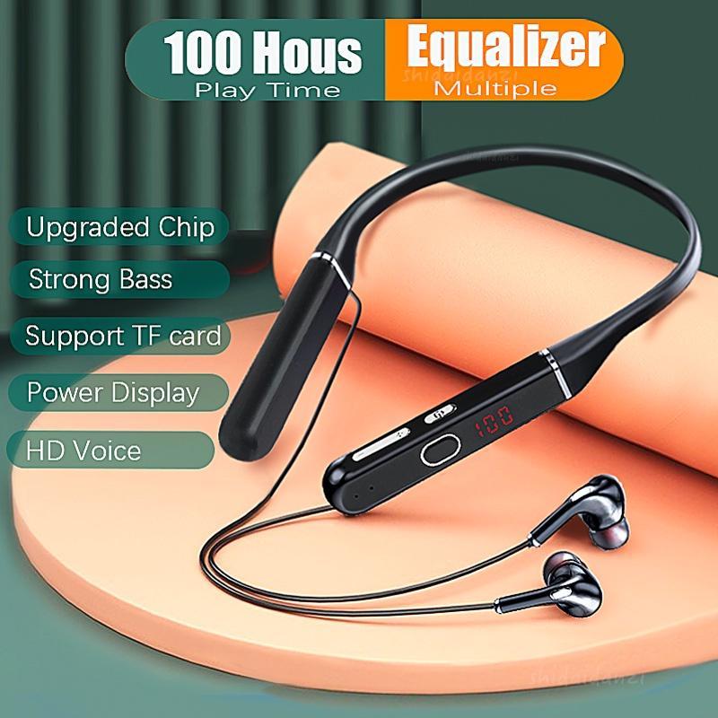 Tai Nghe đeo Cổ Tai nghe không dây âm thanh stereo 100 giờ có thẻ và micro tiện dụng