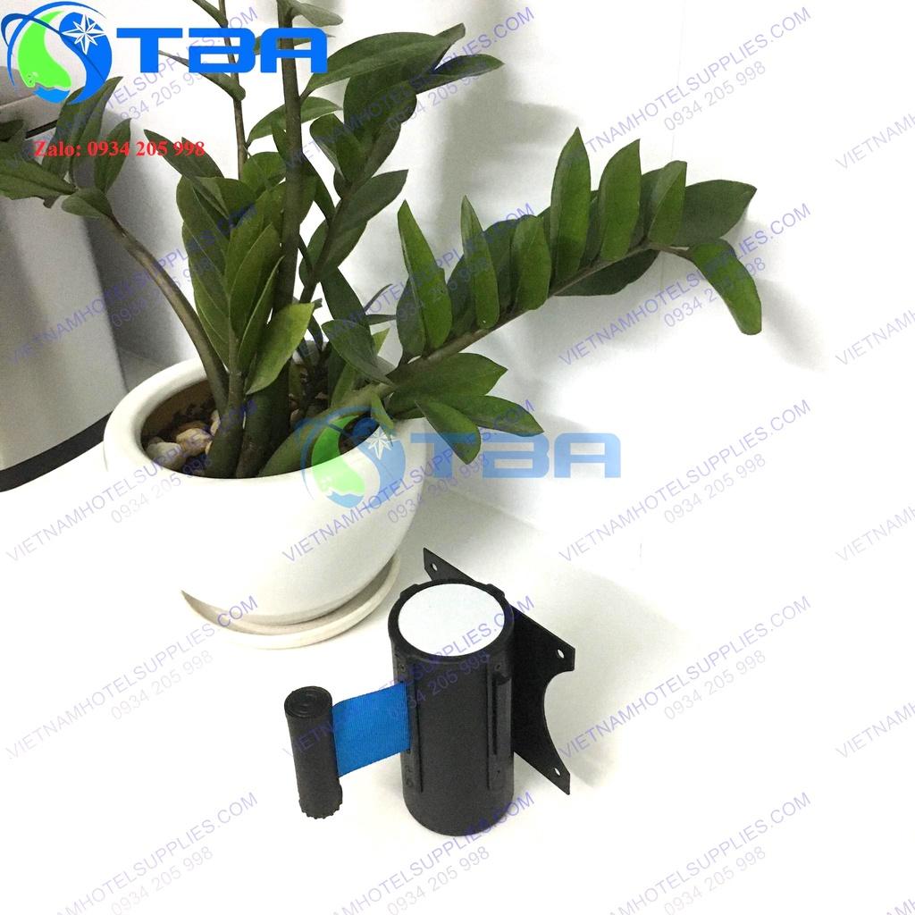 Đầu dây trụ chắn màu đen 2m gắn tường dây căng màu xanh dương cao cấp