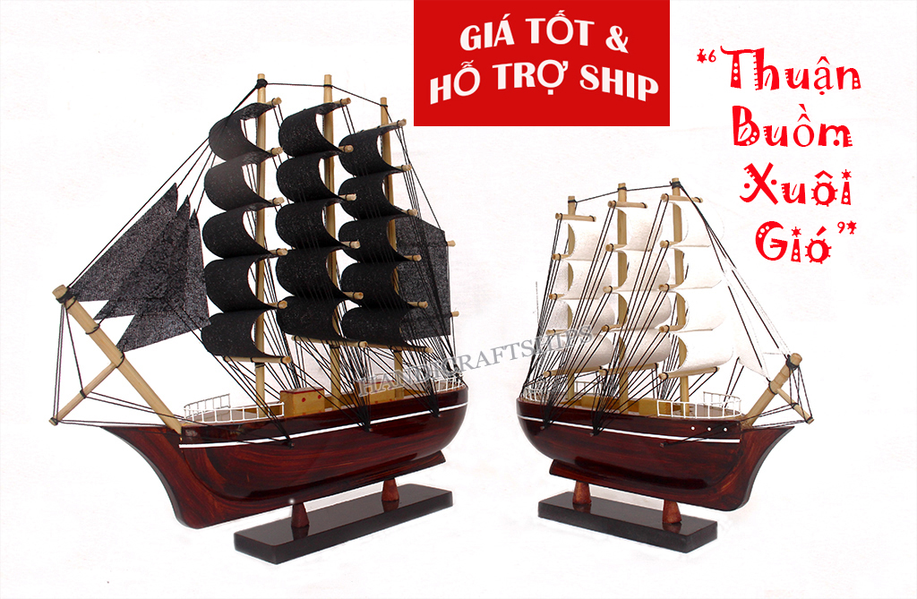 Combo 2 thuyền buồm PHONG THỦY 25cm&20cm có hỗ trợ ship