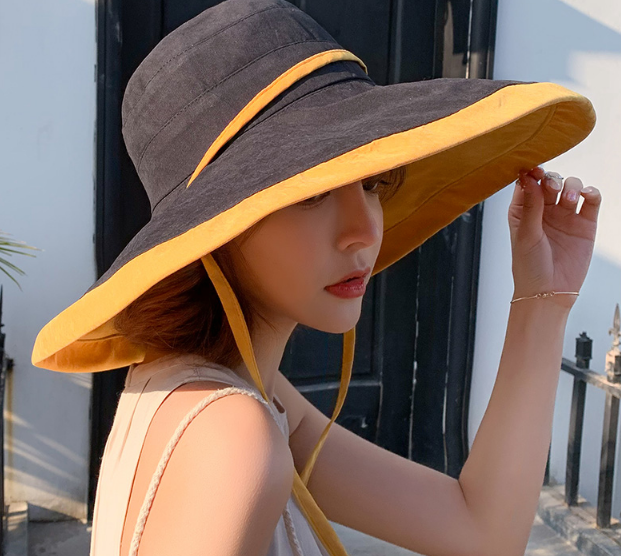 Mũ rộng vành chống nắng chống tia UV đội 2 mặt cao cấp, nón nữ vành to mẫu mới
