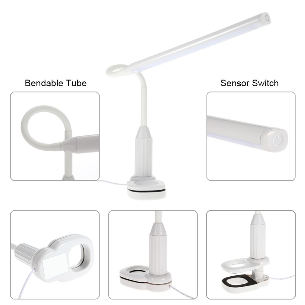 5W 24 LEDs Eye Protection Clamp Clip Light Table Lamp Stepless Dimmable Bendable USB Powered Touch Sensor Control
