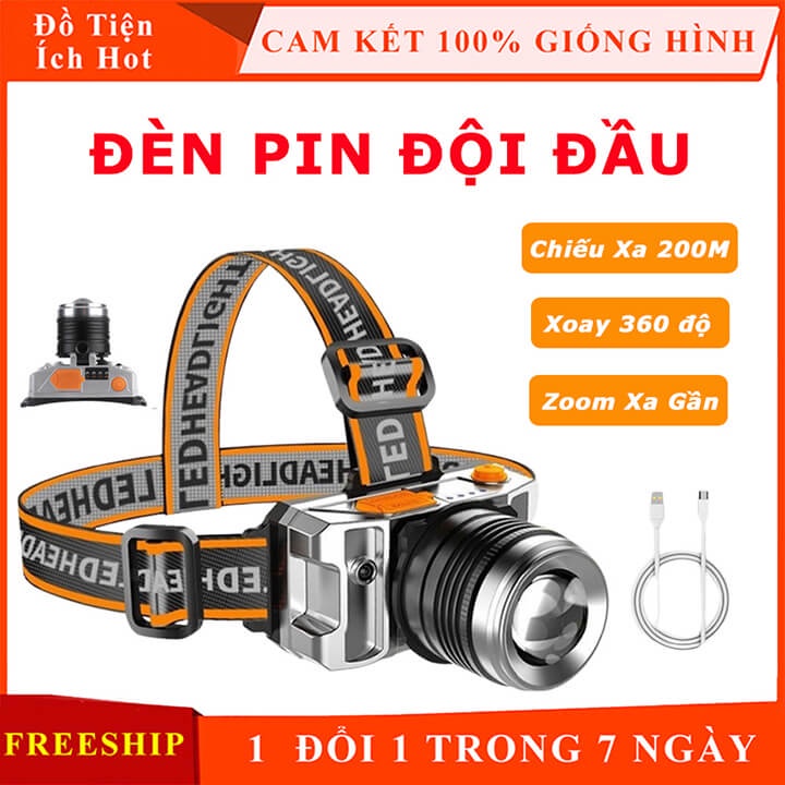 Đèn pin đội đầu 1200w