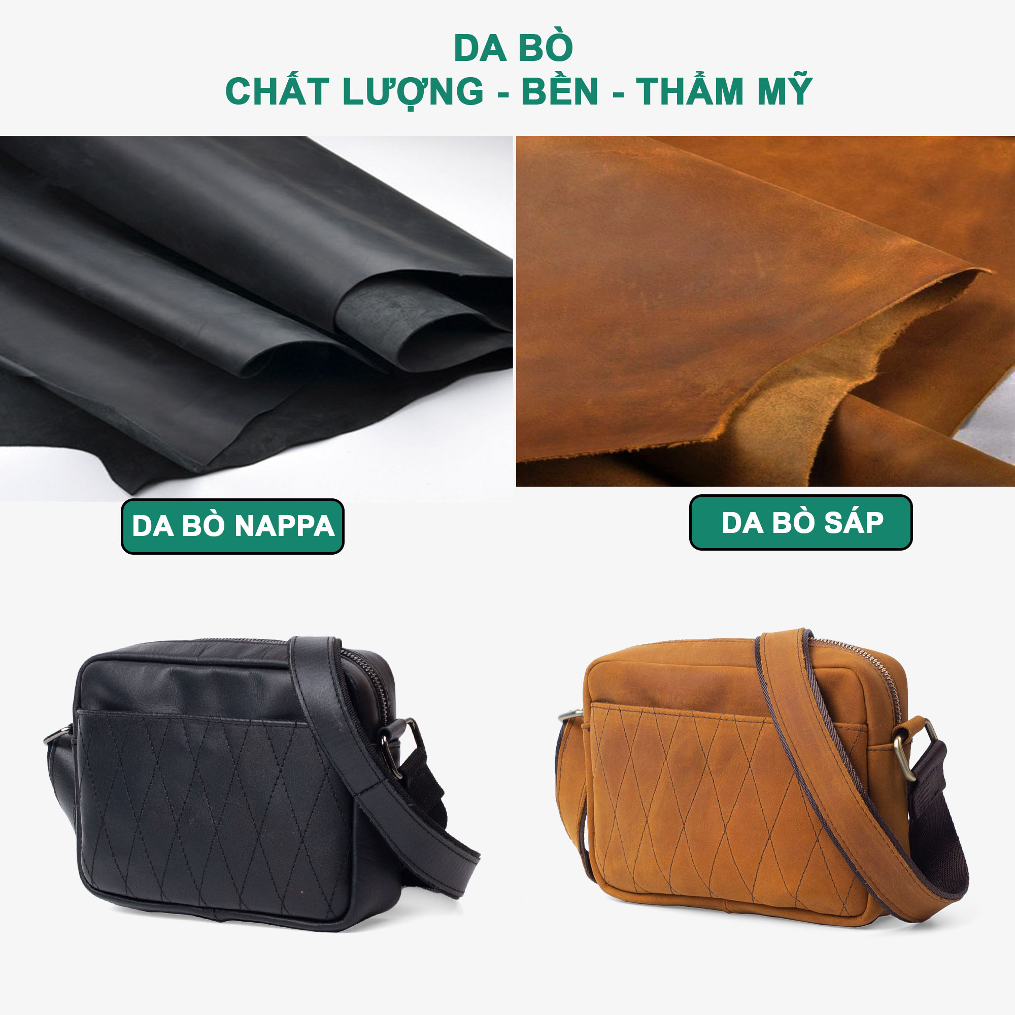 Túi đeo chéo nam da bò Staurn Bụi Leather DC111 - Da bò thật cao cấp - Bảo hành 12 tháng