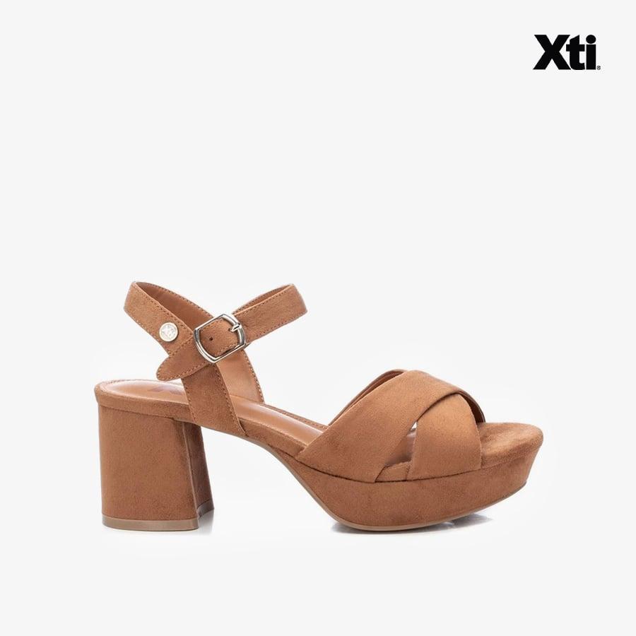 Giày Cao Gót Nữ XTI Camel Microfiber Ladies Sandals