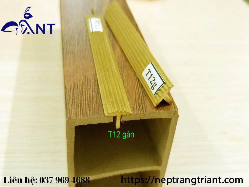 Nẹp đồng t12 gân đủ màu, nẹp đồng t chống trơn, thanh dài 4m, dùng trang trí nhà cửa