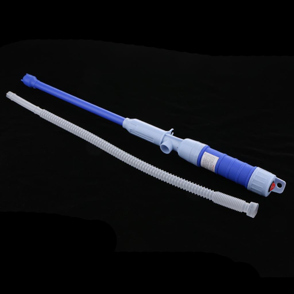 Auto Manual Hand Siphon Syphon Liquid Transfer Pump Pipe Oil Water Tank Blue