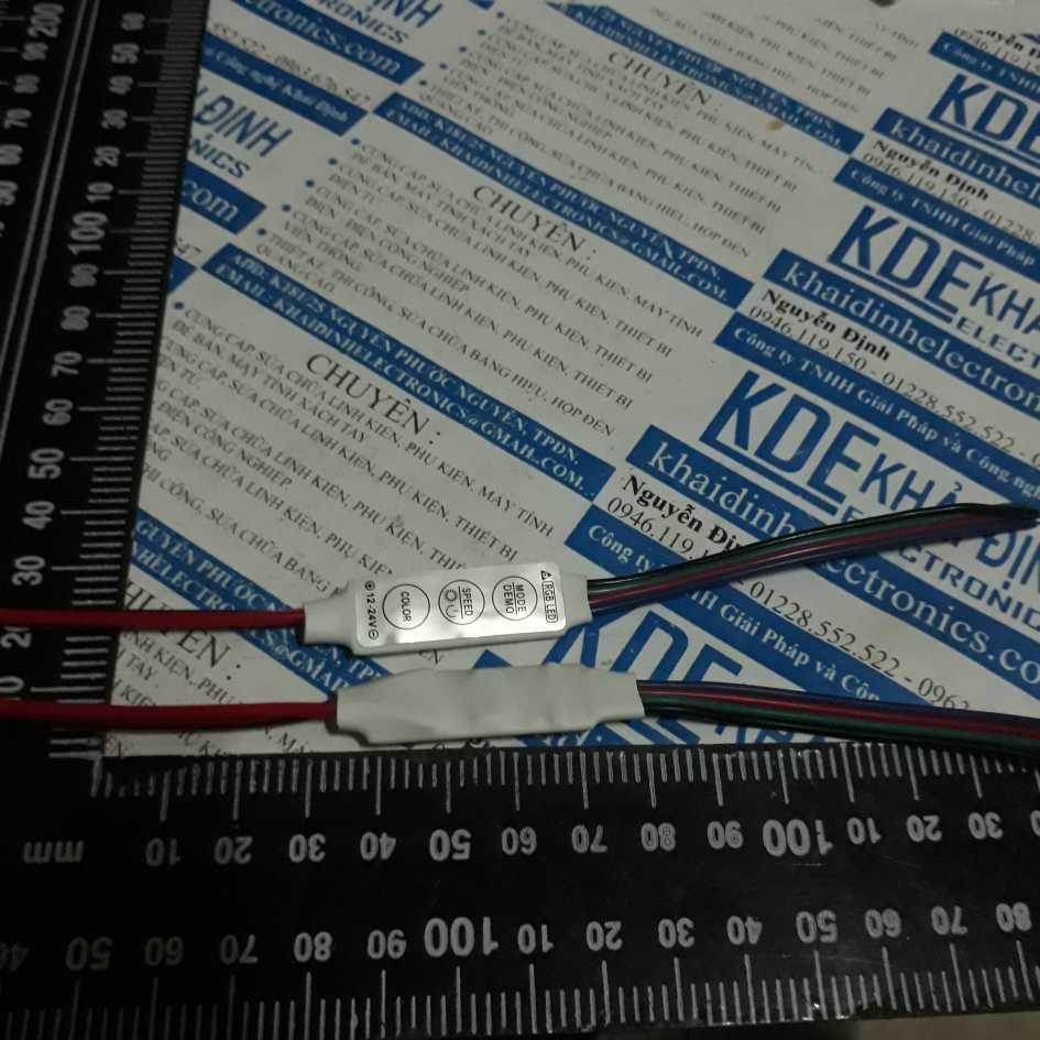 2 sợi dây điều khiển LED RGB MINI, 3*4A, 3 PHÍM, DÂY 2 ĐẦU kde2653