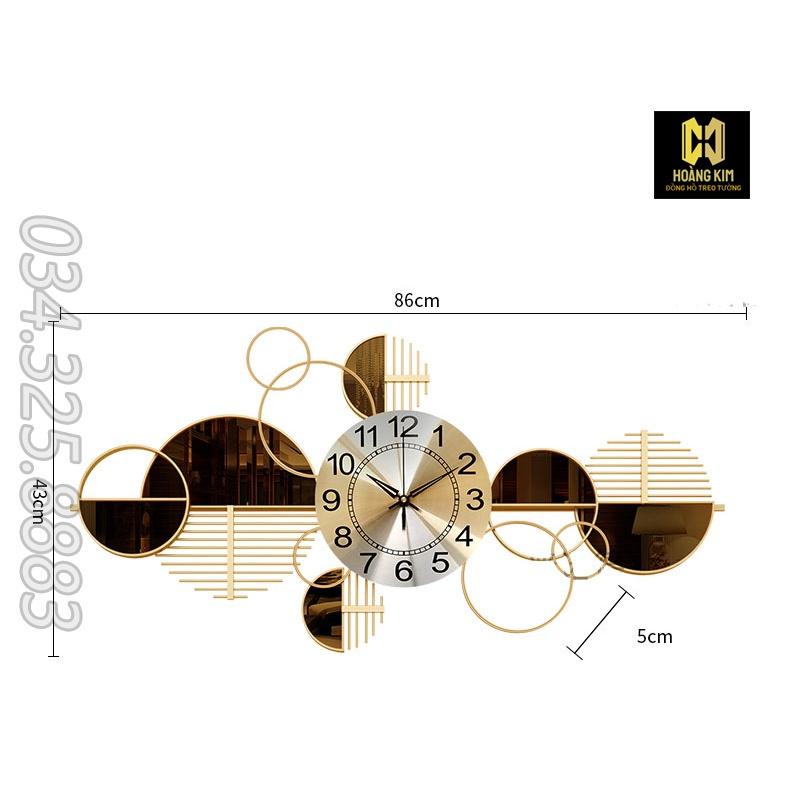 Đồng hồ treo tường đồng hồ trang trí decor phong cách Châu Á Hiện Đại size 96x46cm