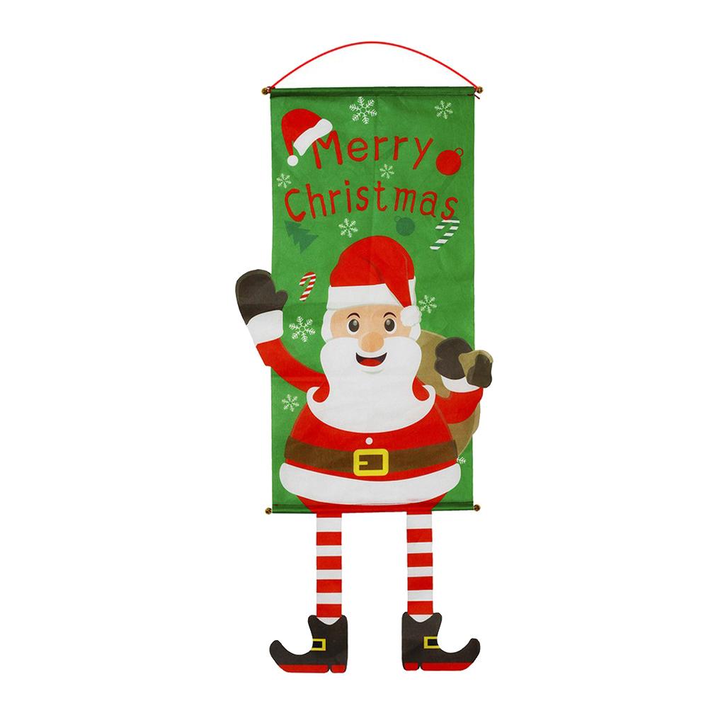 Merry Christmas Ornaments Santa Claus Banner Door Window Hanging Decor-01