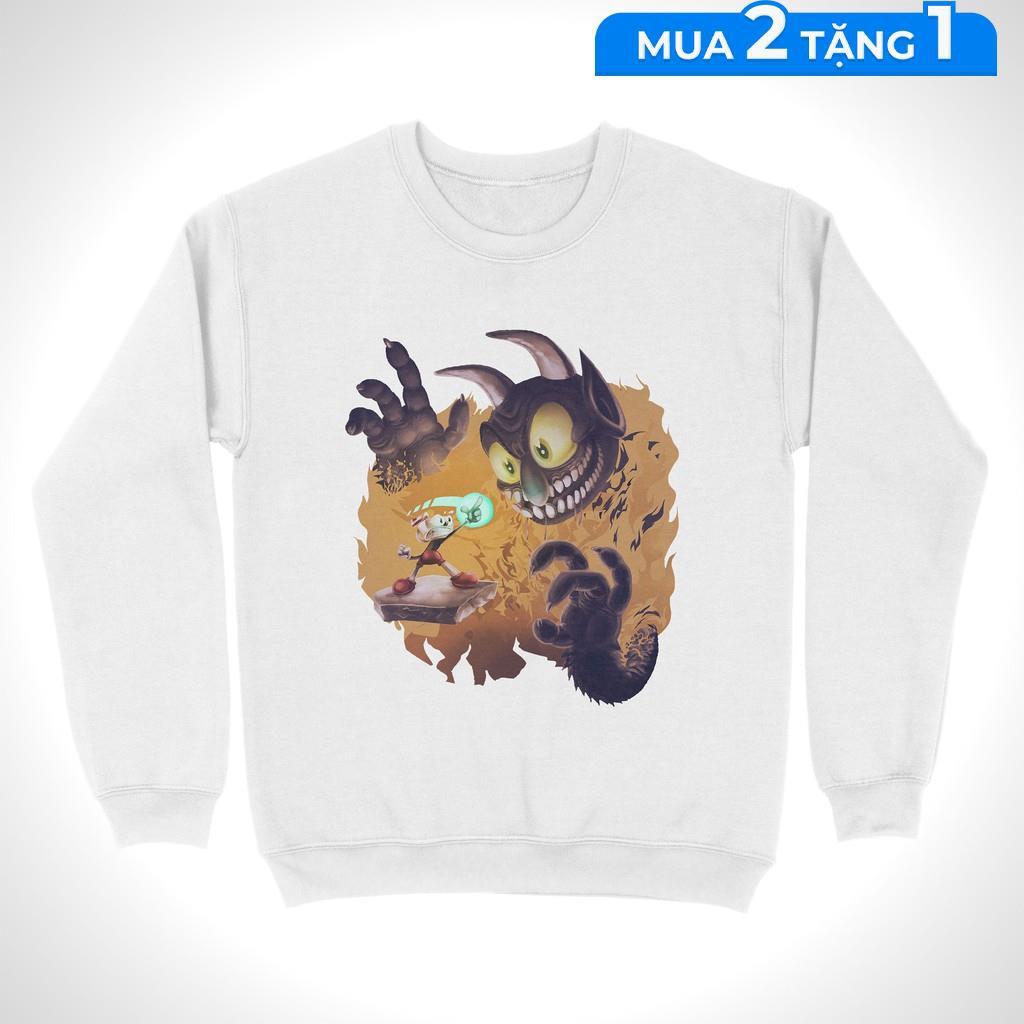 Áo Sweater Cuphead Unisex THE NEXT LEVEL, Cotton 100% 4 màu nam nữ - SW0080