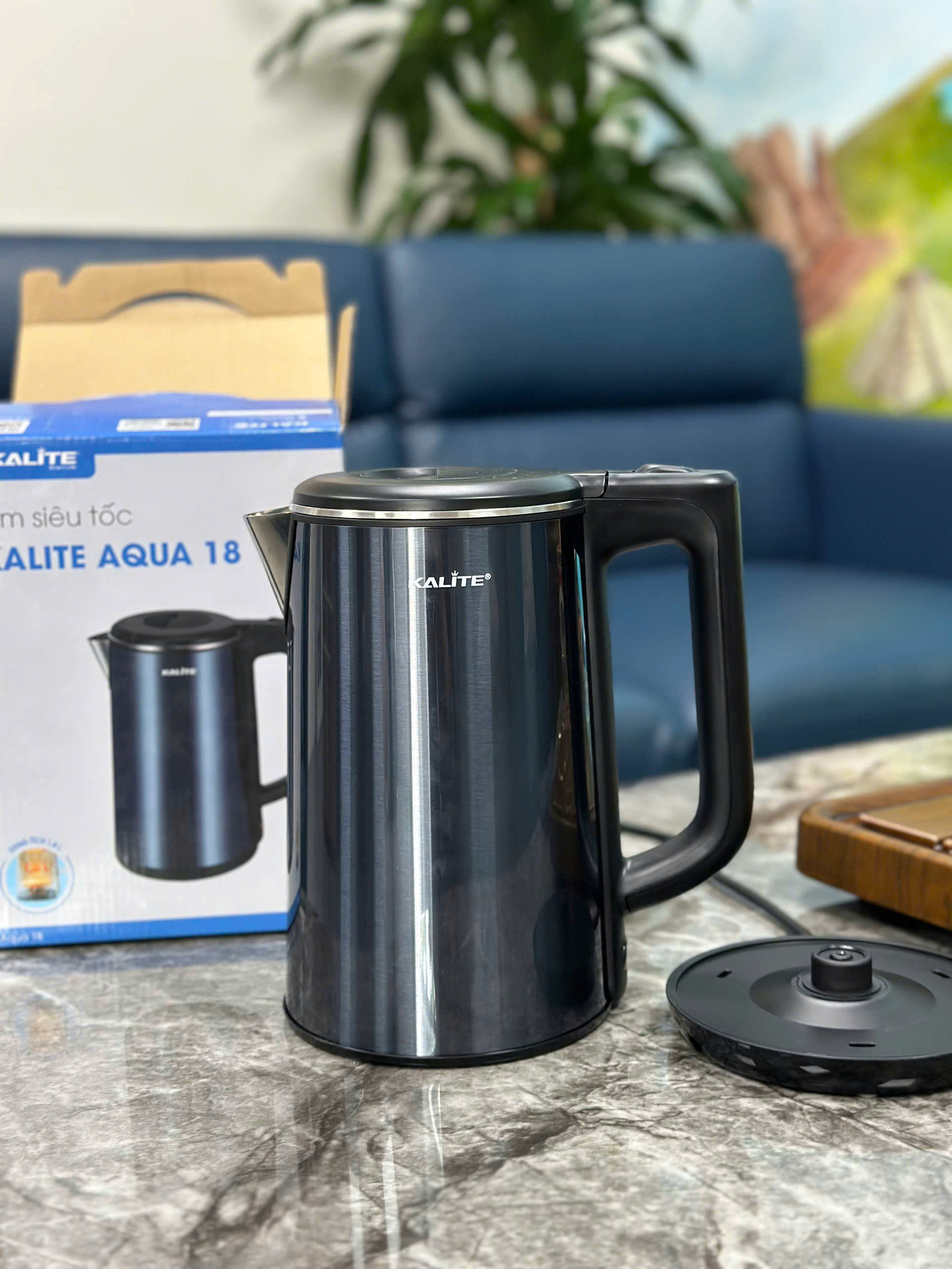 (SIÊU PHẨM) Ấm Siêu Tốc 1,8L inox 304 KALITE Aqua 18 - Vỏ 2 Lớp Cách Nhiệt, 1500W, Hàng Chính Hãng