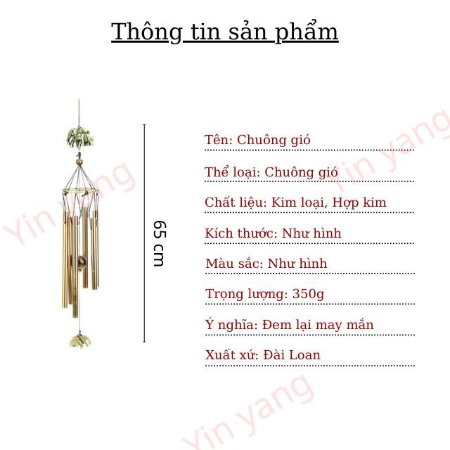 Chuông Gió Phong Thủy 6 Thanh Đồng- Hình Chú Voi