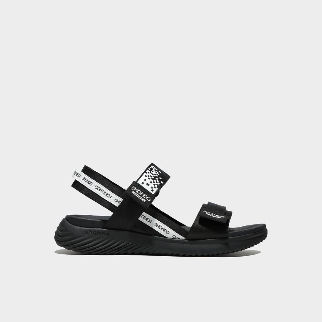 Giày Sandals Shondo Unisex F7 Continew Full Đen F7N1016