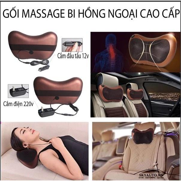 Máy mát xa lưng vai gáy, gối massage hồng ngoại trị liệu 8 bi cao cấp thế hệ mới.