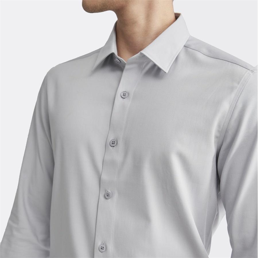 Áo sơ mi nam dài tay ARISTINO dáng Slim fit ôm vừa, màu xám solid nam tính, lịch lãm - ALS11302