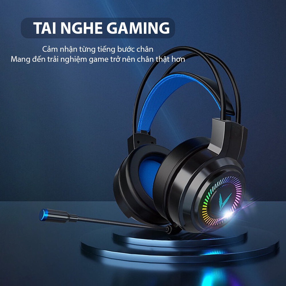 Tai Nghe Chụp Tai Có Dây Chơi Game Có Mic Kết Nối Jack USB / Jack 3.5mm The Deosd - Hàng Chính Hãng