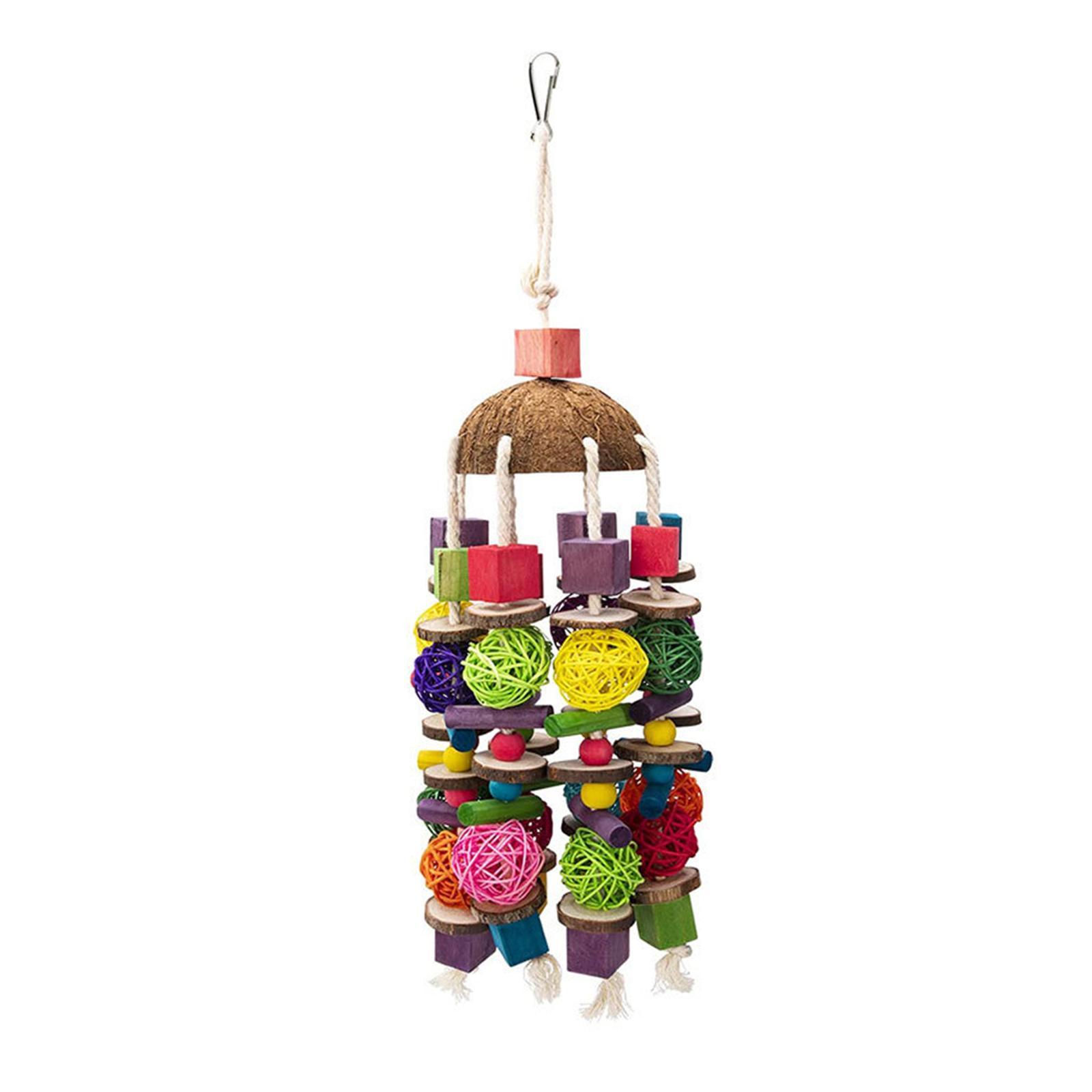 Pet Parrot Toys Bird Nest Hanging Toys Bird Foraging Chewing Toy for Macaws