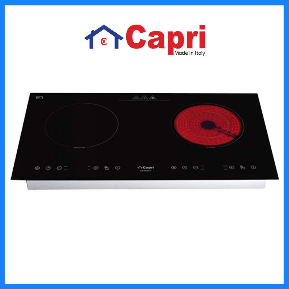 Bếp Đôi Điện Từ - Hồng Ngoại Capri CR-902KT - Hàng Chính Hãng, Sản Xuất Theo Công Nghệ Tiên Tiến Châu Âu, Tiết Kiệm Điện Và Thời Gian Nấu Tối Ưu