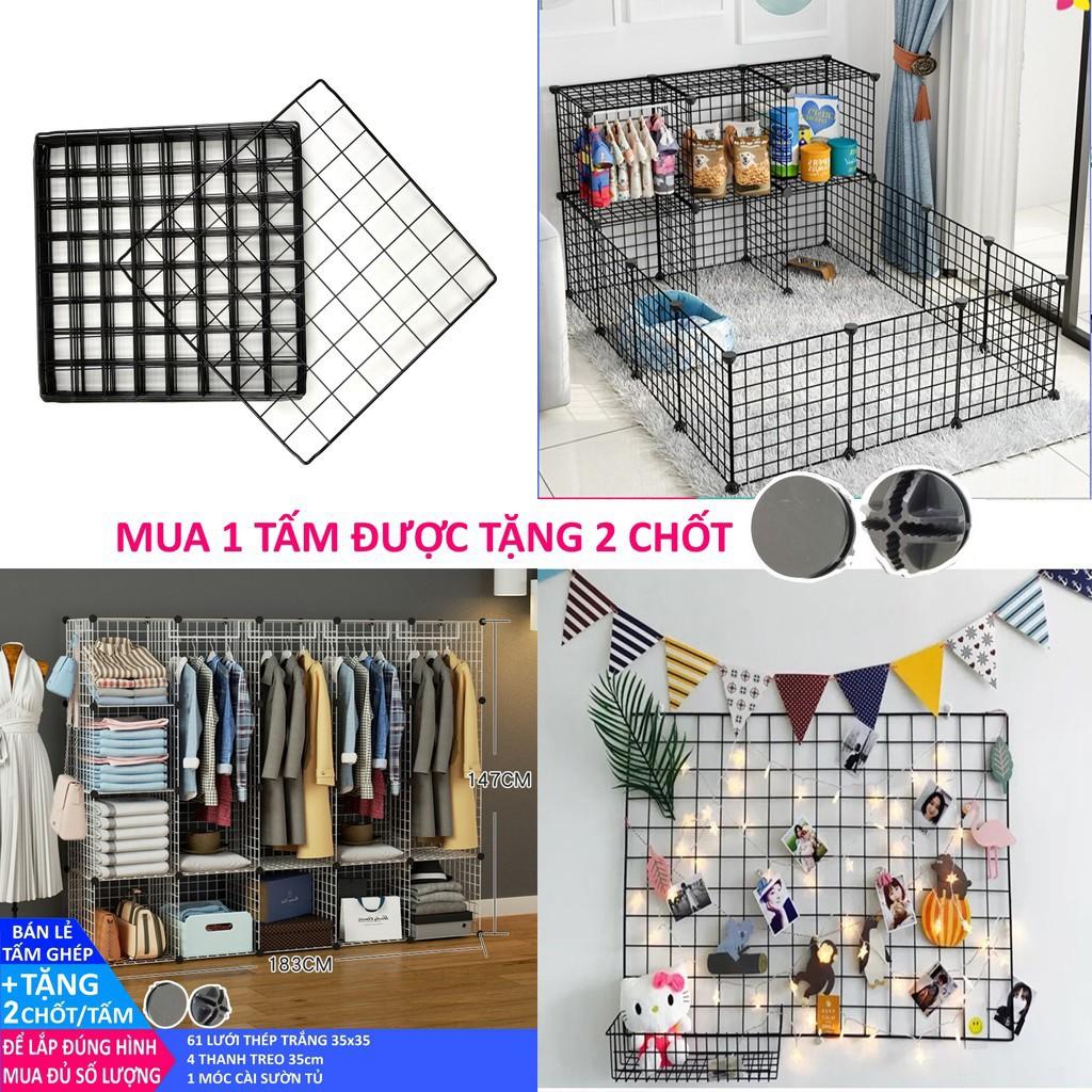 Tấm Lưới Thép Lắp Ghép Đa Năng Làm Kệ Tủ Văn Phòng, Treo Ảnh, Quây Chuồng Thú Tặng Kèm Phụ Kiện zz01-zz42