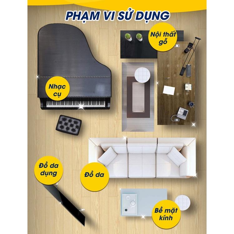 Chai Xịt Làm Sạch Đánh Bóng, Bảo Dưỡng Đồ Gỗ Furniture Care Wax Ximo Home Hương Chanh 330ml