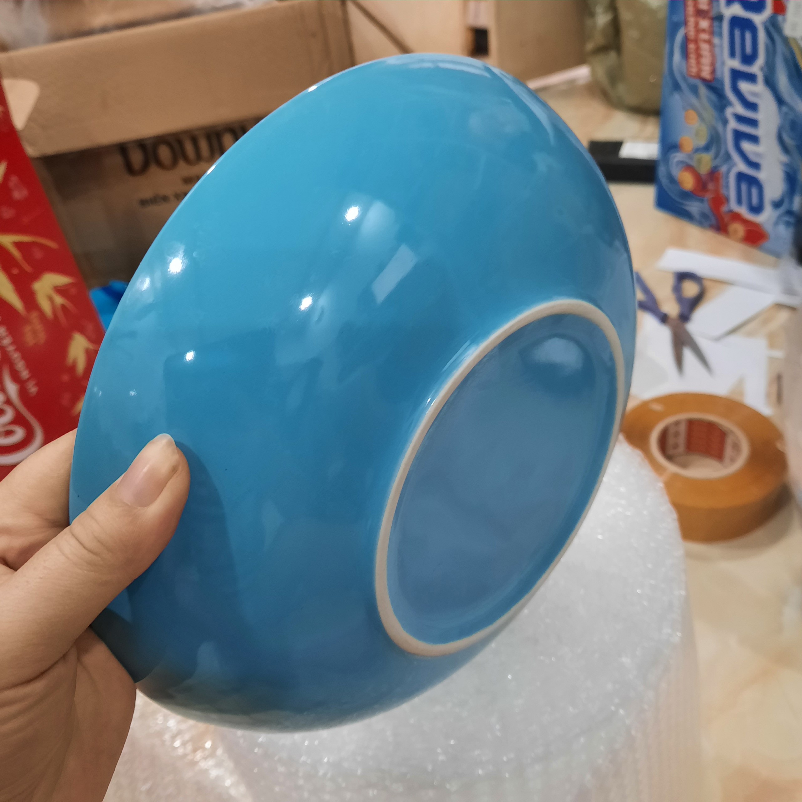 Đĩa sâu lòng màu xanh dương 24cm