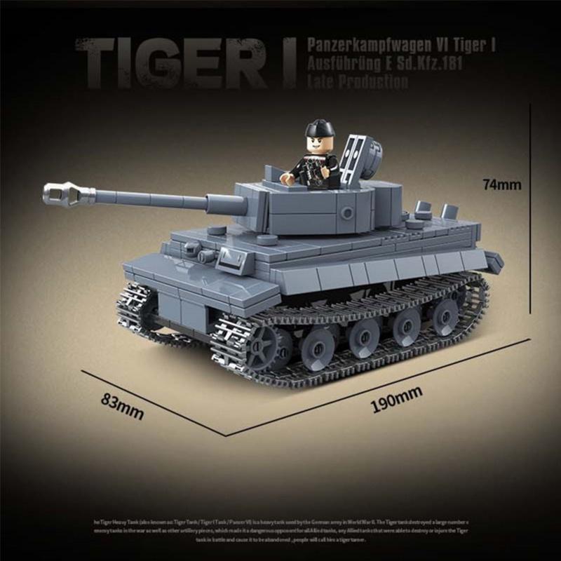 Đồ chơi Lắp ráp Xe Tăng Đức Tiger I, Quanguan 100242 Panzer Tank, Xếp hình thông minh, Mô hình Xe Tăng