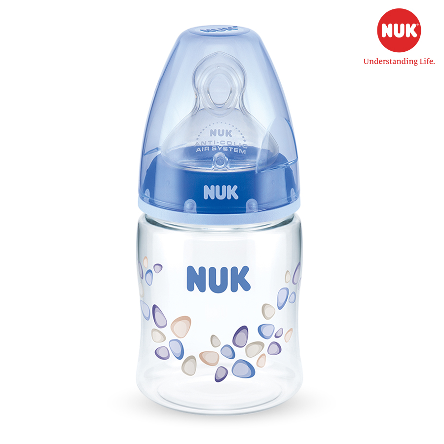 Bình Sữa PA Núm Ti 150ml Silicone S1 Nuk NU21475 (Size M) - Màu Ngẫu Nhiên