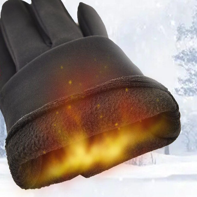 Găng tay nam mùa đông cảm ứng điện thoại, lòng bàn tay phủ gen nhựa chống trượt, cảm ứng điện thoại, lót nỉ lông ấm áp