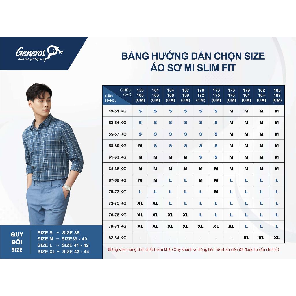 Áo Sơ Mi Nam Cộc Tay Slimfit GENEROS AK414 010123217MF