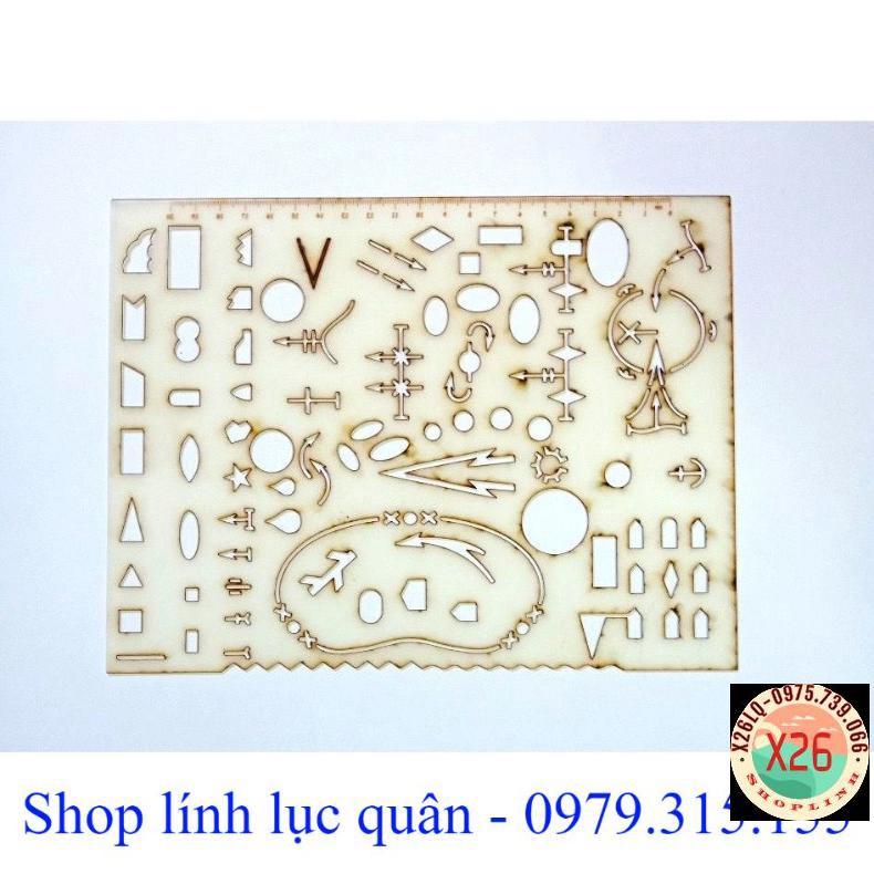 Thước chỉ huy tham mưu mẫu 7 (25x19cm)