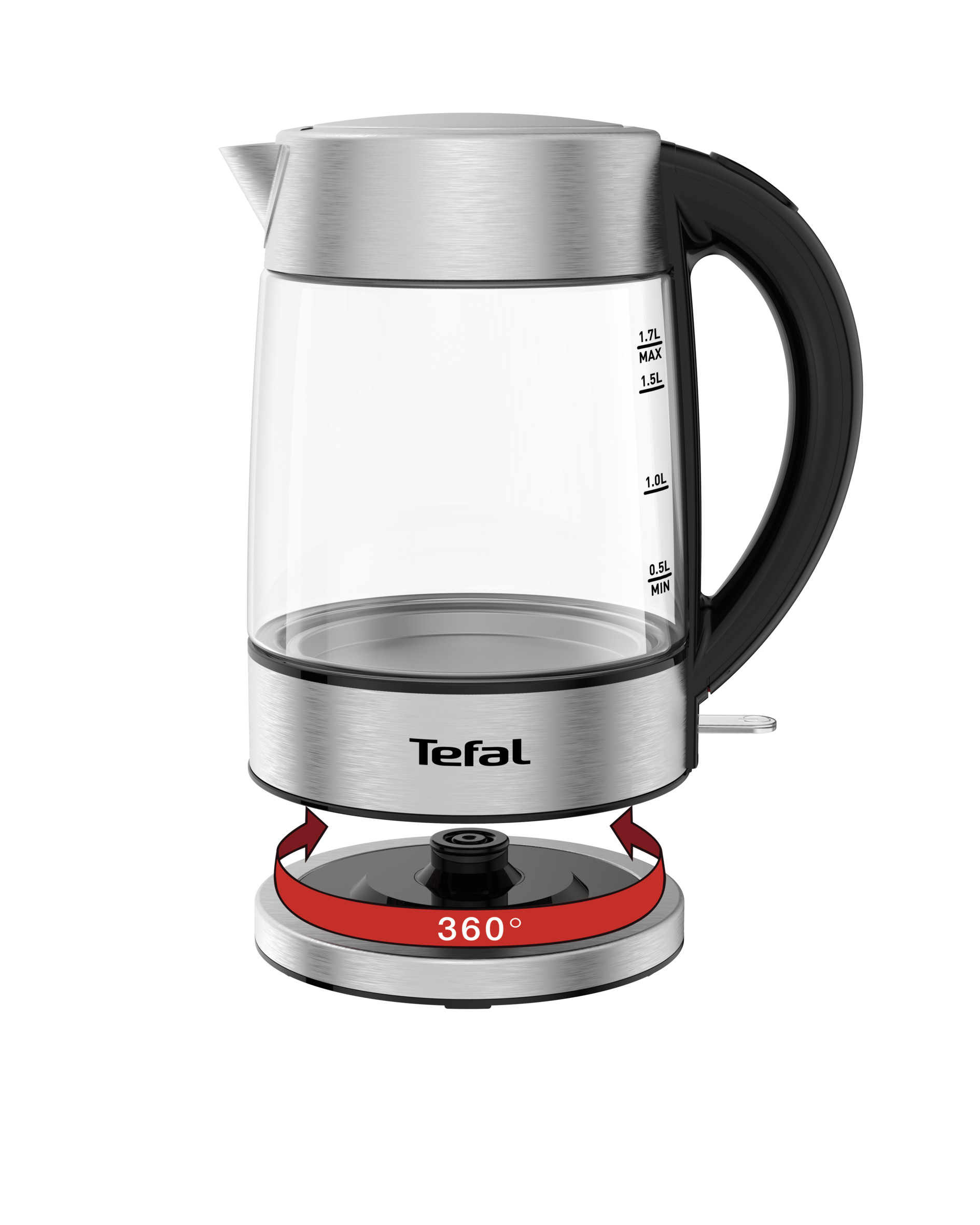 Bình đun siêu tốc thủy tinh 1.7L Tefal KI772D38 - 2400W - Hàng chính hãng