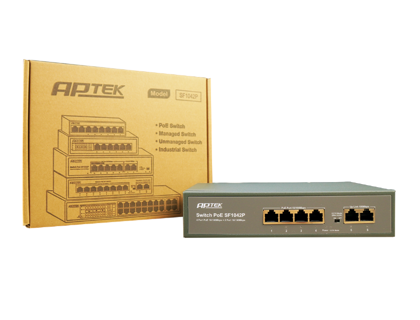 Switch APTEK SF1042P 4 port POE unmanaged - Hàng chính hãng